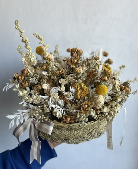 Cestas flores preservadas